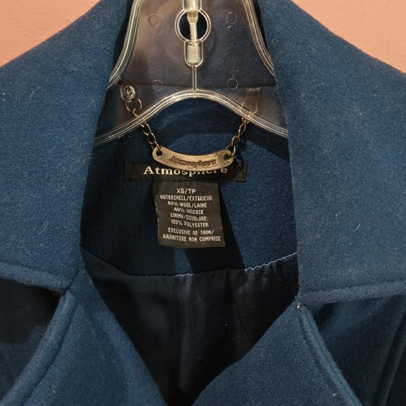 Atmosphere Royal Blue or Navy Wool Coat size XS - Picture 2 of 6